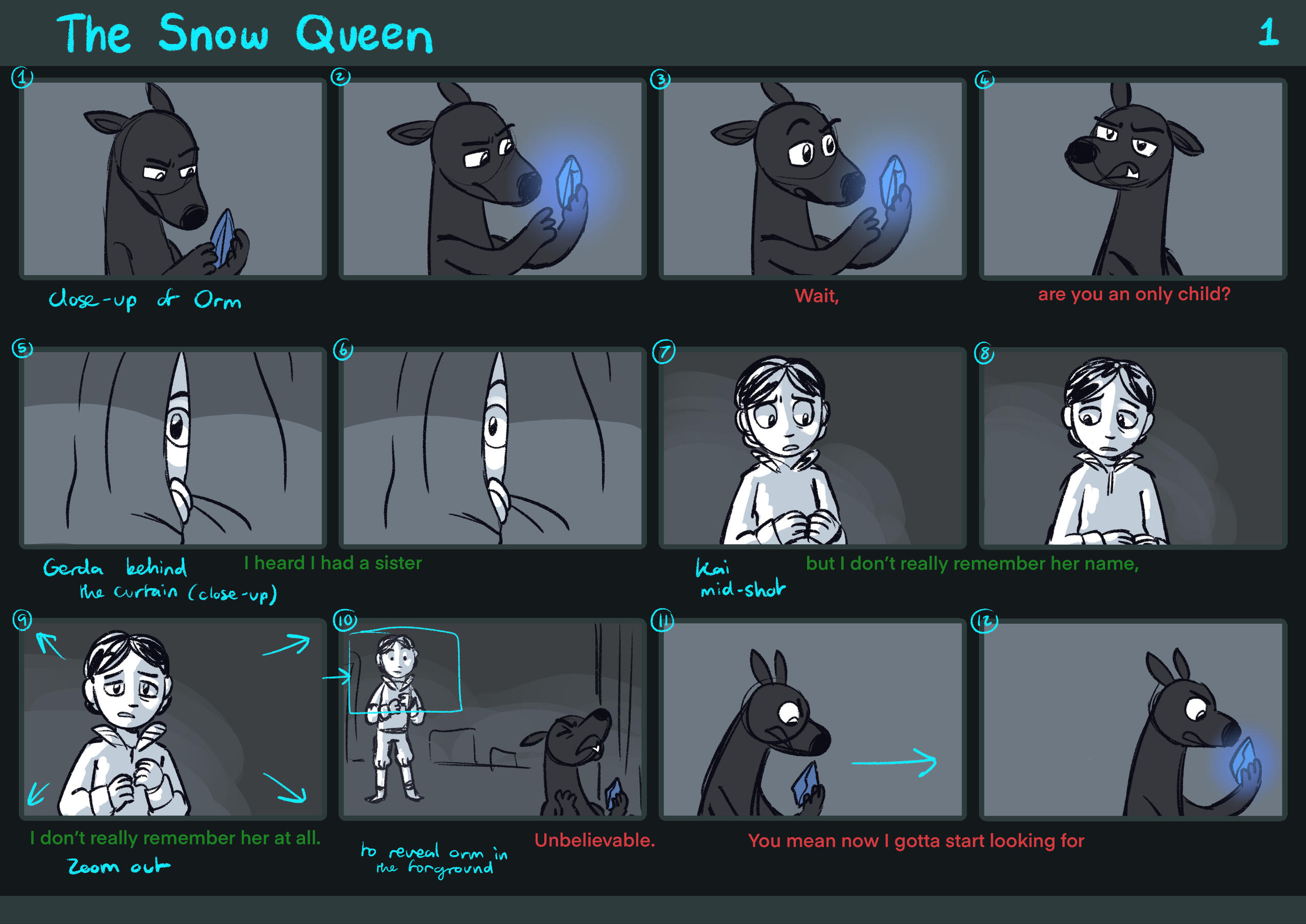 The Snow Queen [Film] (2024) - Re-imagined Scene Storyboard pt.1 [UNI ASSIGNMENT]