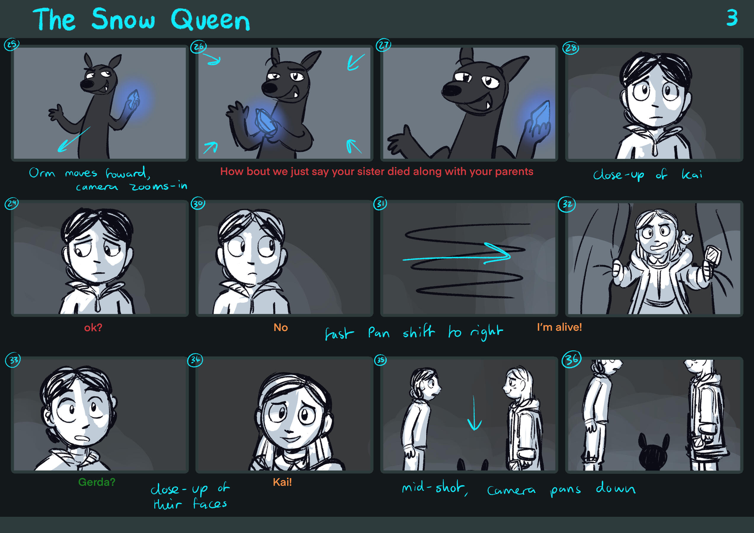The Snow Queen [Film] (2024) - Re-imagined Scene Storyboard pt.3 [UNI ASSIGNMENT]