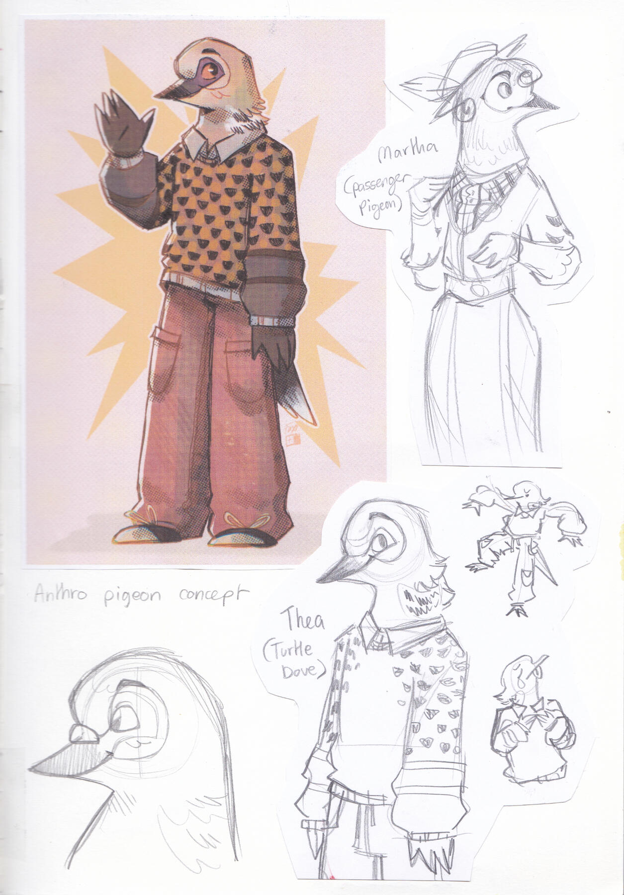 PAGE 9 (Anthro Pigeon Concepts)